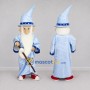 Custom Light Blue Wizard Mascot Costume Adult Full Body Suit for Fantasy Events