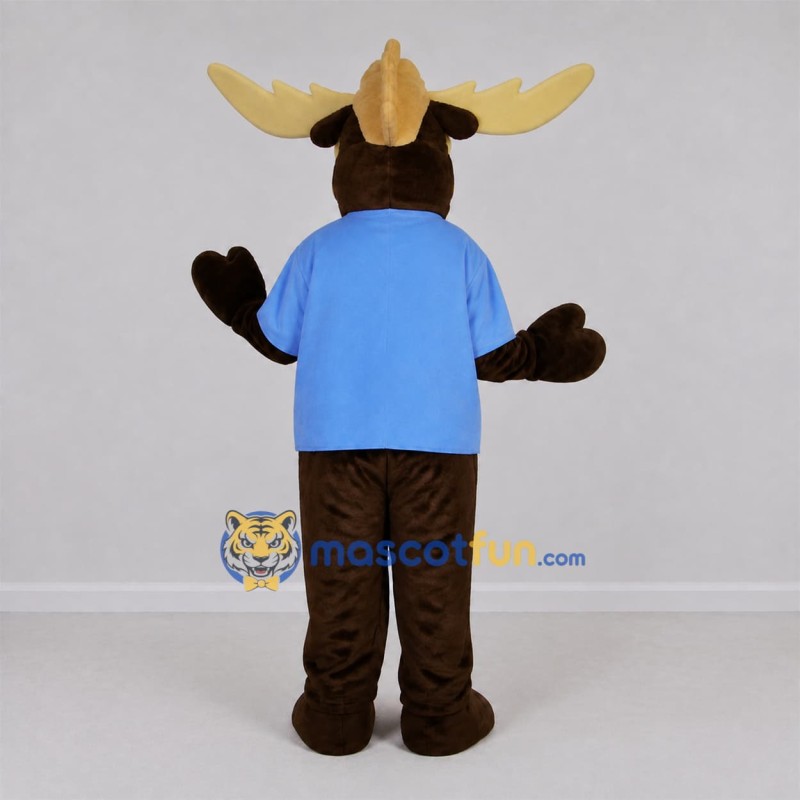 Custom Brown Moose Mascot Costume Adult Full Body Suit for Outdoor Events