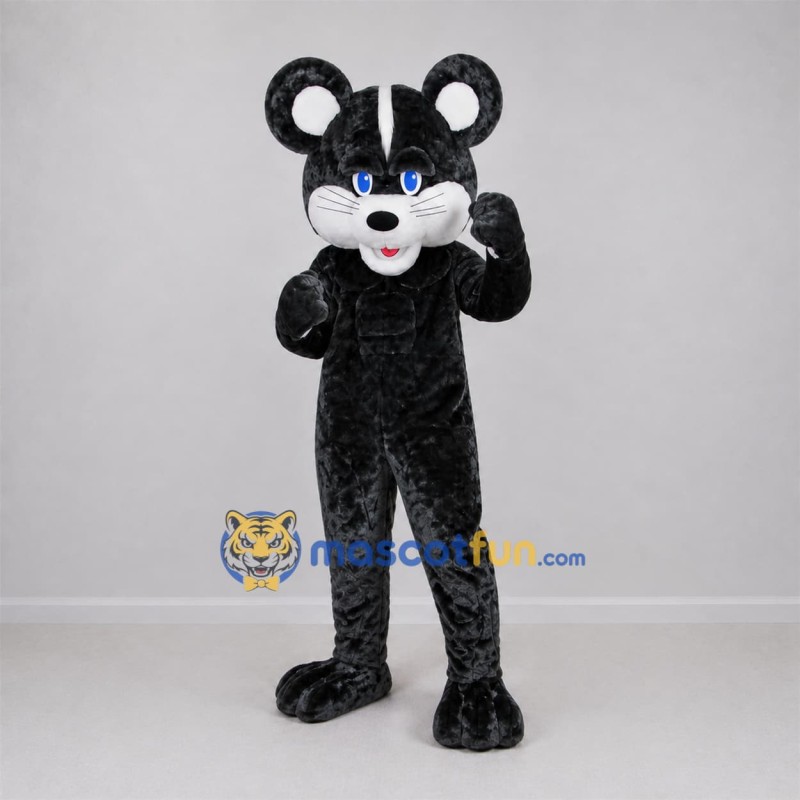 Custom Black and White Mouse Mascot Costume Adult Full Body Suit for School Events Custom Black and White Mouse Mascot Costume Adult Full Body Suit for School Events