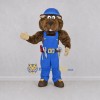 Custom Brown Builder Rodent Mascot Costume Adult Full Body Suit for Construction Events Custom Brown Builder Rodent Mascot Costume Adult Full Body Suit for Construction Events