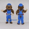 Custom Brown Builder Rodent Mascot Costume Adult Full Body Suit for Construction Events Custom Brown Builder Rodent Mascot Costume Adult Full Body Suit for Construction Events