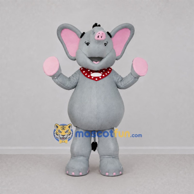 Custom Gray and Pink Elephant Mascot Costume Adult Full Body Suit for Zoo Events
