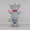 Custom Gray and Pink Elephant Mascot Costume Adult Full Body Suit for Zoo Events