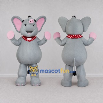 Custom Gray and Pink Elephant Mascot Costume Adult Full Body Suit for Zoo Events