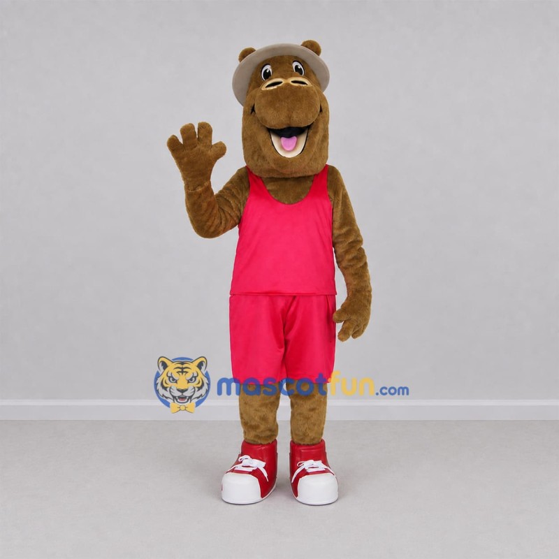 Custom Brown Hippo Mascot Costume Adult Full Body Suit for Sports Events