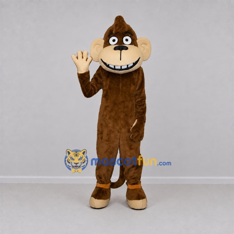 Custom Brown Monkey Mascot Costume Adult Full Body Suit for Jungle Themed Parties Custom Brown Monkey Mascot Costume Adult Full Body Suit for Jungle Themed Parties