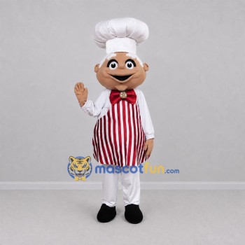 Custom White and Red Chef Mascot Costume Adult Full Body Suit for Food Festivals