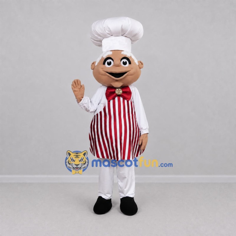 Custom White and Red Chef Mascot Costume Adult Full Body Suit for Food Festivals Custom White and Red Chef Mascot Costume Adult Full Body Suit for Food Festivals