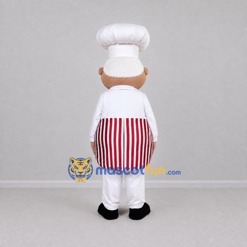Custom White and Red Chef Mascot Costume Adult Full Body Suit for Food Festivals Custom White and Red Chef Mascot Costume Adult Full Body Suit for Food Festivals