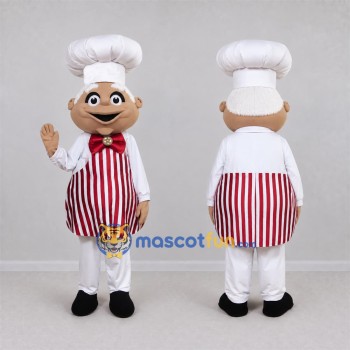 Custom White and Red Chef Mascot Costume Adult Full Body Suit for Food Festivals