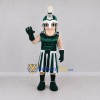 Custom Green and Silver Ancient Warrior Mascot Costume Adult Full Body Suit for Sports Events Custom Green and Silver Ancient Warrior Mascot Costume Adult Full Body Suit for Sports Events