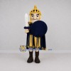 Custom Navy Blue and Gold Ancient Warrior Mascot Costume Adult Full Body Suit for Sports Events Custom Navy Blue and Gold Ancient Warrior Mascot Costume Adult Full Body Suit for Sports Events