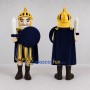 Custom Navy Blue and Gold Ancient Warrior Mascot Costume Adult Full Body Suit for Sports Events