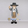 Custom Gray Colonial Gentleman Mascot Costume Adult Full Body Suit for Historical Events Custom Gray Colonial Gentleman Mascot Costume Adult Full Body Suit for Historical Events