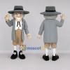 Custom Gray Colonial Gentleman Mascot Costume Adult Full Body Suit for Historical Events Custom Gray Colonial Gentleman Mascot Costume Adult Full Body Suit for Historical Events