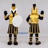 Custom Gold and Black Ancient Warrior Mascot Costume Adult Full Body Suit for Sports Events Custom Gold and Black Ancient Warrior Mascot Costume Adult Full Body Suit for Sports Events