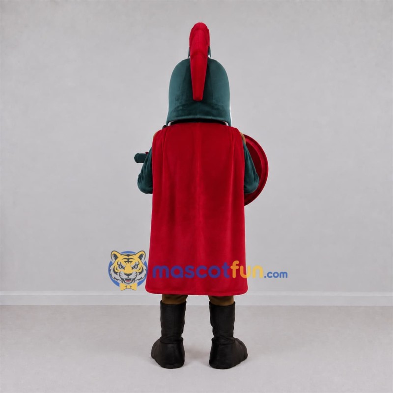 Custom Green and Red Ancient Warrior Mascot Costume Adult Full Body Suit for Sports Events Custom Green and Red Ancient Warrior Mascot Costume Adult Full Body Suit for Sports Events