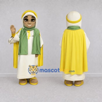 Custom White and Yellow Robed Character Mascot Costume Adult Full Body Suit for Themed Events