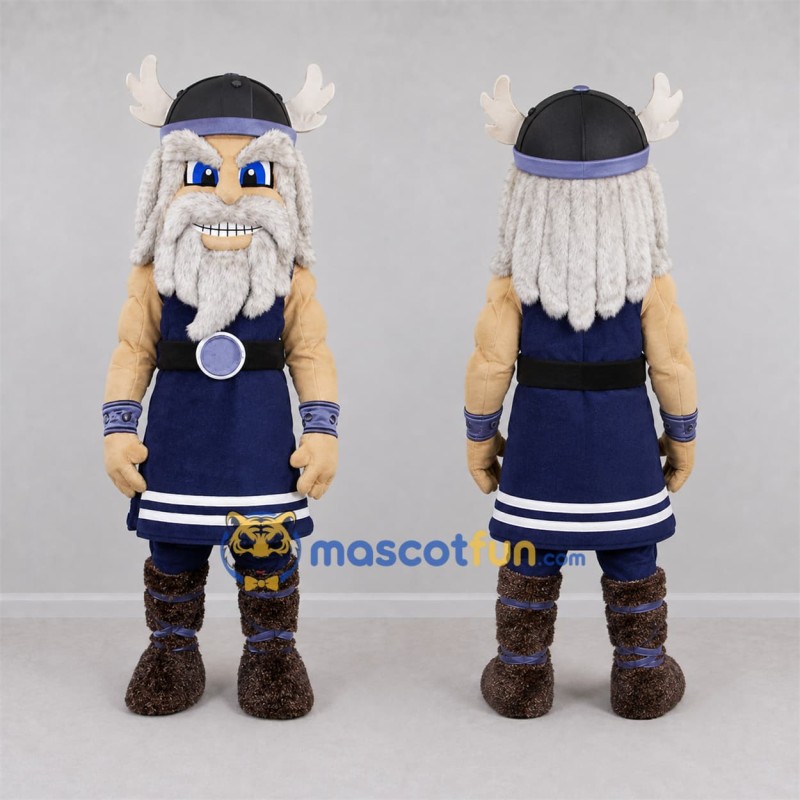 Custom Navy Blue Viking Mascot Costume Adult Full Body Suit for Sports Events Custom Navy Blue Viking Mascot Costume Adult Full Body Suit for Sports Events