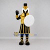 Custom Gold and Black Ancient Warrior Mascot Costume Adult Full Body Suit for Sports Events