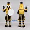 Custom Gold and Black Ancient Warrior Mascot Costume Adult Full Body Suit for Sports Events
