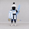 Custom Silver and Light Blue Fantasy Knight Mascot Costume Adult Full Body Suit for Fantasy Events Custom Silver and Light Blue Fantasy Knight Mascot Costume Adult Full Body Suit for Fantasy Events