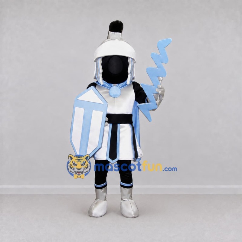 Custom Silver and Light Blue Fantasy Knight Mascot Costume Adult Full Body Suit for Fantasy Events Custom Silver and Light Blue Fantasy Knight Mascot Costume Adult Full Body Suit for Fantasy Events