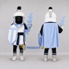 Custom Silver and Light Blue Fantasy Knight Mascot Costume Adult Full Body Suit for Fantasy Events Custom Silver and Light Blue Fantasy Knight Mascot Costume Adult Full Body Suit for Fantasy Events