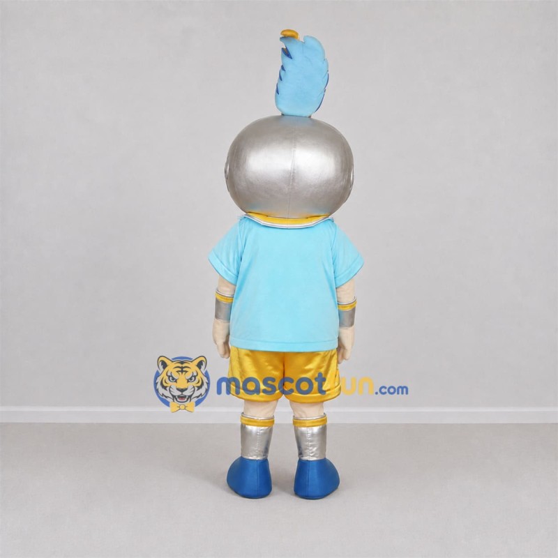 Custom Light Blue and Silver Knight Mascot Costume Adult Full Body Suit for School Events Custom Light Blue and Silver Knight Mascot Costume Adult Full Body Suit for School Events