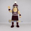 Custom Burgundy and White Ancient Warrior Mascot Costume Adult Full Body Suit for Sports Events