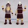 Custom Burgundy and White Ancient Warrior Mascot Costume Adult Full Body Suit for Sports Events