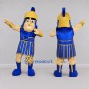 Custom Blue and Gold Ancient Warrior Mascot Costume Adult Full Body Suit for Sports Events Custom Blue and Gold Ancient Warrior Mascot Costume Adult Full Body Suit for Sports Events