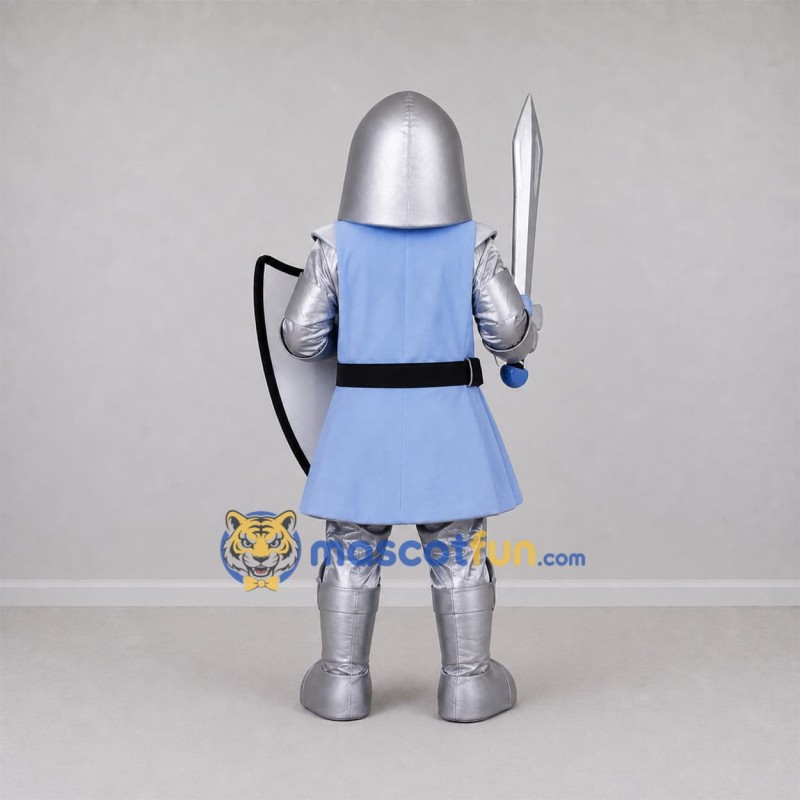 Custom Light Blue and Silver Knight Mascot Costume Adult Full Body Suit for Medieval Events Custom Light Blue and Silver Knight Mascot Costume Adult Full Body Suit for Medieval Events