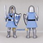Custom Light Blue and Silver Knight Mascot Costume Adult Full Body Suit for Medieval Events
