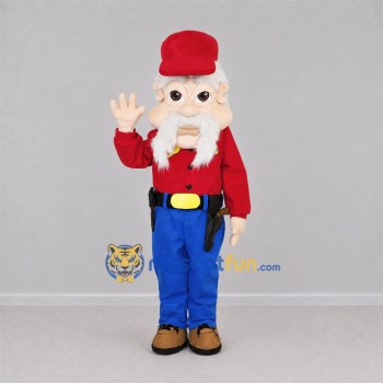Custom Red and Blue Cowboy Mascot Costume Adult Full Body Suit for Western Themed Events