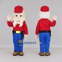 Custom Red and Blue Cowboy Mascot Costume Adult Full Body Suit for Western Themed Events