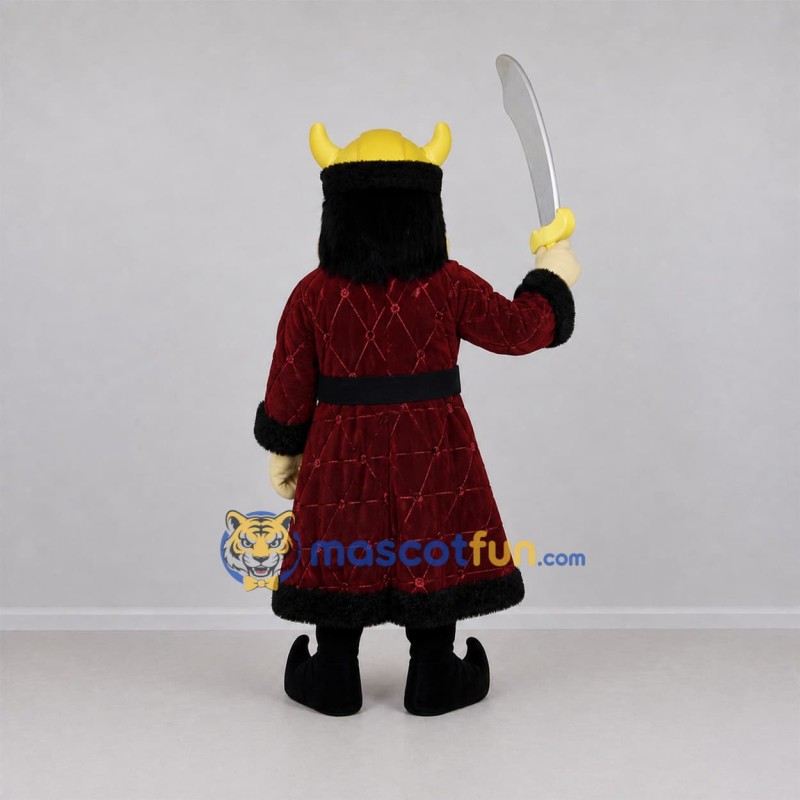 Custom Burgundy and Gold Fantasy Warrior Mascot Costume Adult Full Body Suit for Fantasy Events
