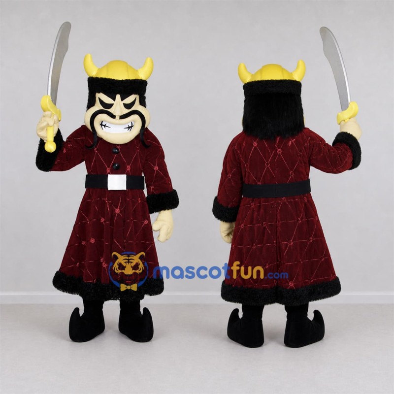 Custom Burgundy and Gold Fantasy Warrior Mascot Costume Adult Full Body Suit for Fantasy Events