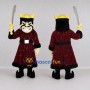Custom Burgundy and Gold Fantasy Warrior Mascot Costume Adult Full Body Suit for Fantasy Events