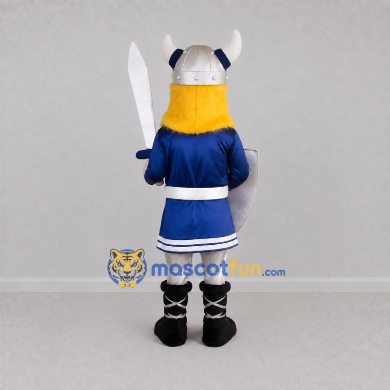 Custom Blue and Silver Viking Mascot Costume Adult Full Body Suit for Sports Events Custom Blue and Silver Viking Mascot Costume Adult Full Body Suit for Sports Events