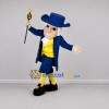 Custom Blue and Yellow Colonial Gentleman Mascot Costume Adult Full Body Suit for Historical Events Custom Blue and Yellow Colonial Gentleman Mascot Costume Adult Full Body Suit for Historical Events