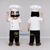 Custom White and Black Chef Mascot Costume Adult Full Body Suit for Restaurant Promotions Custom White and Black Chef Mascot Costume Adult Full Body Suit for Restaurant Promotions