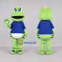 Custom Green Frog Mascot Costume Adult Full Body Suit for School Events