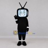 Custom Black Television Mascot Costume Adult Full Body Suit for Media Events Custom Black Television Mascot Costume Adult Full Body Suit for Media Events