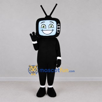Custom Black Television Mascot Costume Adult Full Body Suit for Media Events Custom Black Television Mascot Costume Adult Full Body Suit for Media Events