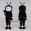 Custom Black Television Mascot Costume Adult Full Body Suit for Media Events Custom Black Television Mascot Costume Adult Full Body Suit for Media Events