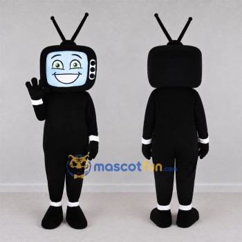 Custom Black Television Mascot Costume Adult Full Body Suit for Media Events