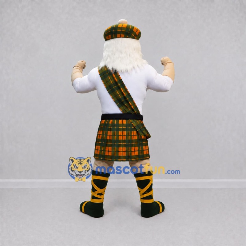 Custom Green and Orange Highlander Mascot Costume Adult Full Body Suit for Highland Games Custom Green and Orange Highlander Mascot Costume Adult Full Body Suit for Highland Games