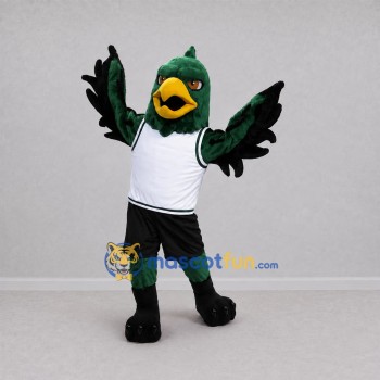 Custom Green and Black Bird Mascot Costume Adult Full Body Suit for Basketball Games Custom Green and Black Bird Mascot Costume Adult Full Body Suit for Basketball Games