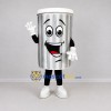 Custom Silver and White Trash Can Mascot Costume Adult Full Body Suit for Community Cleanup Events Custom Silver and White Trash Can Mascot Costume Adult Full Body Suit for Community Cleanup Events